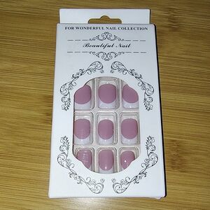 3/$15 Press On Nails White French Tip Classic Nude Pink Base Women